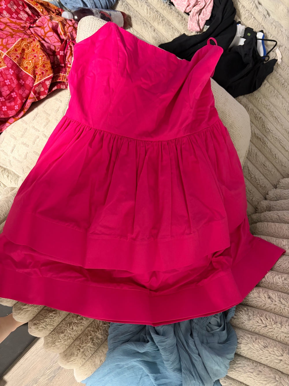 Strapless Fuchsia Mini Dress